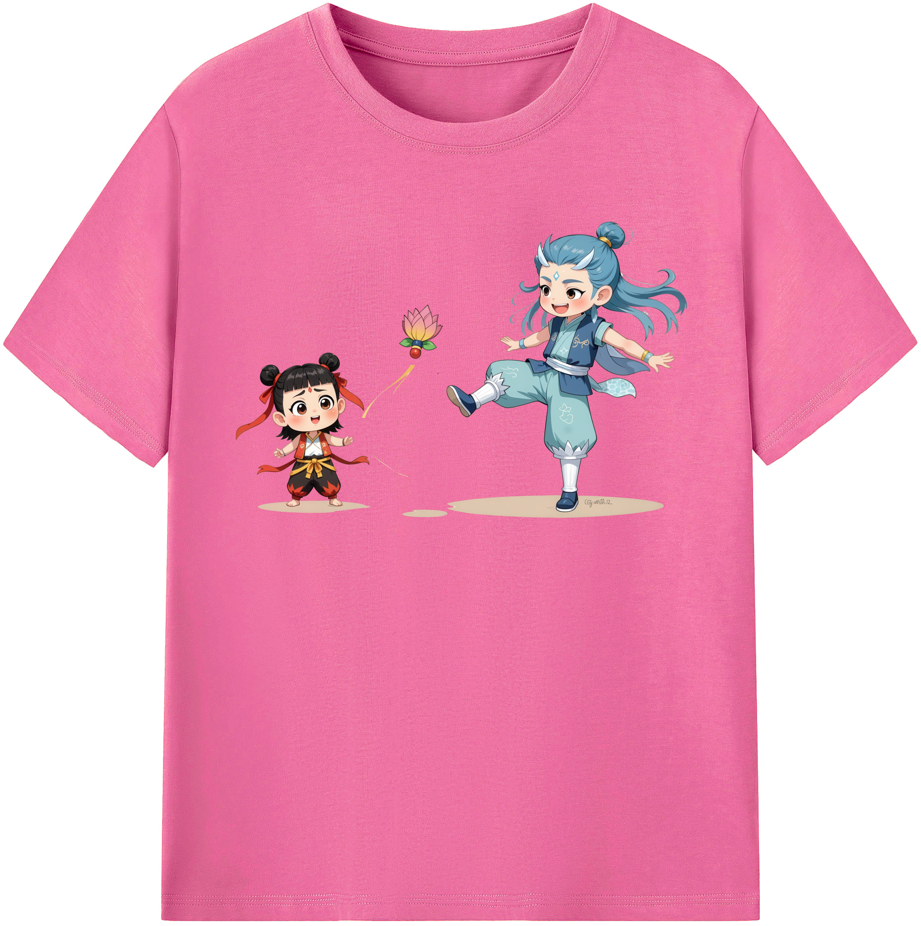 （画像用） Ne Zha 2 ナタ 魔童の大暴れ レディースカジュアルプリントTシャツ（綿100％）
